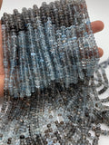 Moss Aquamarine Roundel Beads - 5/ 5.5-6 mm- Length 14 " - AAA Quality- Natural Moss Aquamarine Rondelle Beads