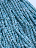 Larimar Faceted Heishi Beads - 4-4.5 / 5.5-6 mm - Length 16 Inch -AAA Quality - Larimar Heishi/tyre Beads