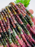 Tourmaline Faceted Heishi Beads 5 / 5.5 mm - AAA Quality - Length 16 Inch - Natural Tourmaline Heishi Tyre Beads