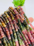 Tourmaline Faceted Heishi Beads 5 / 5.5 mm - AAA Quality - Length 16 Inch - Natural Tourmaline Heishi Tyre Beads
