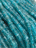 Apatite Faceted Heishi Beads 5/ 5.5 mm - AAA Quality - Length 16 '' - Natural Apatite Heishi Tyre Beads