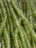 Peridot Faceted Heishi Beads- Size 5/ 5.5-6 MM - Length 16 Inch - Natural Peridot Heishi Tyre Beads