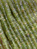 Peridot Faceted Heishi Beads- Size 5/ 5.5-6 MM - Length 16 Inch - Natural Peridot Heishi Tyre Beads