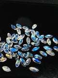 Rainbow Moonstone Marquise Cabs 3-3.5x6-7.5 mm - Pack of 10 Pcs -5A Quality- Blue Fire Moonstone Cabochons