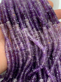 Amethyst Faceted Heishi Beads 5 / 6 mm - Length 16 inch- AAA Quality- Natural Amethyst Heishi Tyre Beads
