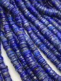 Lapis Faceted Heishi Beads 6 mm - AAA Quality - Length 16 ''- Natural Lapis heishi Tyre Beads