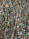 Multi Stone Faceted Heishi Beads 7-8 mm - Length 16 inch- AAA Quality- Natural Multi Stone Heishi Tyre Beads
