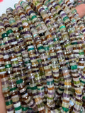Multi Stone Faceted Heishi Beads 7-8 mm - Length 16 inch- AAA Quality- Natural Multi Stone Heishi Tyre Beads