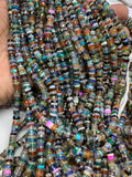 Multi Stone Faceted Heishi Beads 4-4.5 / 5 mm - Length 16 inch- AAA Quality- Natural Multi Stone Heishi Tyre Beads