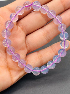 Lavender Quartz Bracelet 8 mm Size, AAA Quality- 7.5'' Length-code 0.MX- Natural Lavender Quartz Round Bracelet. origin Brazil. weight 18-GM