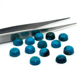 Blue Opalina Round Cabs - 7 mm Size - Pack of 6 Pc- Natural Opalina Cabochons - Origin Peru- AAA Quality