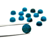 Blue Opalina Round Cabs - 7 mm Size - Pack of 6 Pc- Natural Opalina Cabochons - Origin Peru- AAA Quality