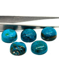 Blue Opalina Round Cabs - 12 mm Size - Pack of 2 Pc- Natural Opalina Cabochons - Origin Peru- AAA Quality
