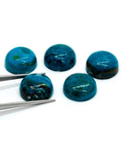 Blue Opalina Round Cabs - 12 mm Size - Pack of 2 Pc- Natural Opalina Cabochons - Origin Peru- AAA Quality