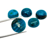 Blue Opalina Round Cabs - 12 mm Size - Pack of 2 Pc- Natural Opalina Cabochons - Origin Peru- AAA Quality