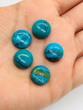 Blue Opalina Round Cabs - 16 mm Size - Pack of 1 Pc- Natural Opalina Cabochons - Origin Peru- AAA Quality