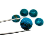 Blue Opalina Round Cabs - 16 mm Size - Pack of 1 Pc- Natural Opalina Cabochons - Origin Peru- AAA Quality