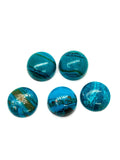Blue Opalina Round Cabs - 16 mm Size - Pack of 1 Pc- Natural Opalina Cabochons - Origin Peru- AAA Quality