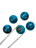 Blue Opalina Round Cabs - 13 mm Size - Pack of 1 Pc- Natural Opalina Cabochons - Origin Peru- AAA Quality