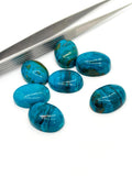 Blue Opalina Oval Cabs - 13X18 mm Size - Natural Opalina Cabochons - Pack of 2 Piece Origin chili- AAA Quality