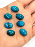 Blue Opalina Oval Cabs - 10X14 mm Size - Natural Opalina Cabochons Pack of 2 Piece- Origin chili- AAA Quality