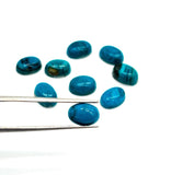 Blue Opalina Oval Cabs - 6x4 and 7x5mm Natural Opalina Cabochons - Pack of 6 Piece Origin chili- AAA Quality