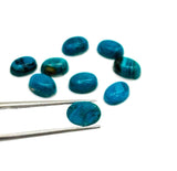 Blue Opalina Oval Cabs - 6x4 and 7x5mm Natural Opalina Cabochons - Pack of 6 Piece Origin chili- AAA Quality