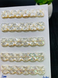 White MOP Flower Cabs • 16 mm Size • AAA Quality • Pack of 2 pieces • Mother of Pearl Cabochons