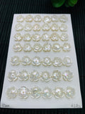 White MOP Flower Cabs • 10 mm Size • Pack of 2 pcs • AAA Quality• Mother of Pearl Cabochons with Hole