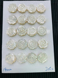 White MOP Carving Flower Cabs • 12/14/16 mm Size • Pack of 2 pieces • AAA Quality • Mother of Pearl Cabochons