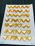 Yellow MOP Heart Cabs • 10 mm Size • Pack of 4 pcs • AAA Quality • Mother of Pearl Cabochons