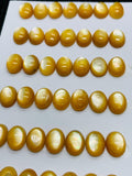 Yellow MOP Oval Cabs • 8x10/ 8x12 mm Size • AAA Quality • Mother of Pearl Cabochons