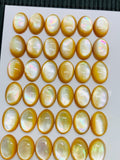 Yellow MOP Oval Cabs • 10X14/ 12X16 mm Size • AAA Quality • Mother of Pearl Cabochons