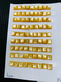 Yellow MOP Square Cabs • 6/8/10 mm Size • AAA Quality • Mother of Pearl Cabochons