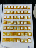 Yellow MOP Square Cabs • 6/8/10 mm Size • AAA Quality • Mother of Pearl Cabochons