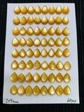 Yellow MOP Pear Cabs • 7x9 mm Size • Pack of 5 pcs • AAA Quality • Mother of Pearl Cabochons