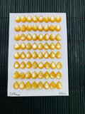 Yellow MOP Pear Cabs • 7x9 mm Size • Pack of 5 pcs • AAA Quality • Mother of Pearl Cabochons