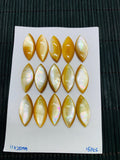 Yellow MOP Marquise Cabs •11x25 mm Size • Pack of 2 pcs • AAA Quality • Mother of Pearl Cabochons