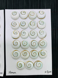 Shiva Shell Round Cabs • 12/14 mm Size • Pack of 2 pcs • AAA Quality • Shiva Shell Cabochons