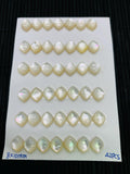 White MOP Marquise Cabs • 8x10 mm Size • Pack of 5 pcs • AAA Quality• Mother of Pearl Cabochons