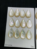 White MOP Pear Cabs • 15x25/ 18x25 mm Size • AAA Quality • Mother of Pearl Cabochons