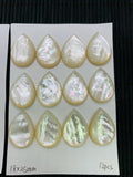 White MOP Pear Cabs • 15x25/ 18x25 mm Size • AAA Quality • Mother of Pearl Cabochons