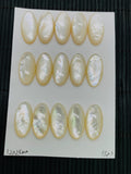 White MOP Oval Cabs • 12x24 mm Size • Pack of 2 pcs • AAA Quality • Mother of Pearl Cabochons
