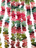 Tourmaline faceted Drop Beads - 3X5 mm Size - AAA Quality - 6 Inch length - Natural Multi Tourmaline Briolette
