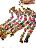 Tourmaline faceted Drop Beads - 3X5 mm Size - AAA Quality - 6 Inch length - Natural Multi Tourmaline Briolette