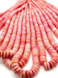 Queen Conch Shell Roundel Beads • 6 TO 12 mm Graduate Size • Length 40 cm • AAAA Quality • Natural Pink Queen Conch Shell Beads,