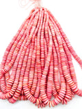 Queen Conch Shell Roundel Beads • 6 TO 12 mm Graduate Size • Length 40 cm • AAAA Quality • Natural Pink Queen Conch Shell Beads,