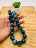 Kyanite Bicolor Round Beads - 19 mm Size - Code #K4 - AAA Quality - Length 40 cm- Natural Kyanite Round Beads
