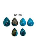 Blue Opalina Pear Cabs - Natural Opalina Cabochons - Origin chili- AAA Quality