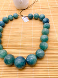Kyanite Bicolor Round Beads - 16-23 mm Size - Code #K11 - AAA Quality - Length 40 cm- Natural Kyanite Round Beads
